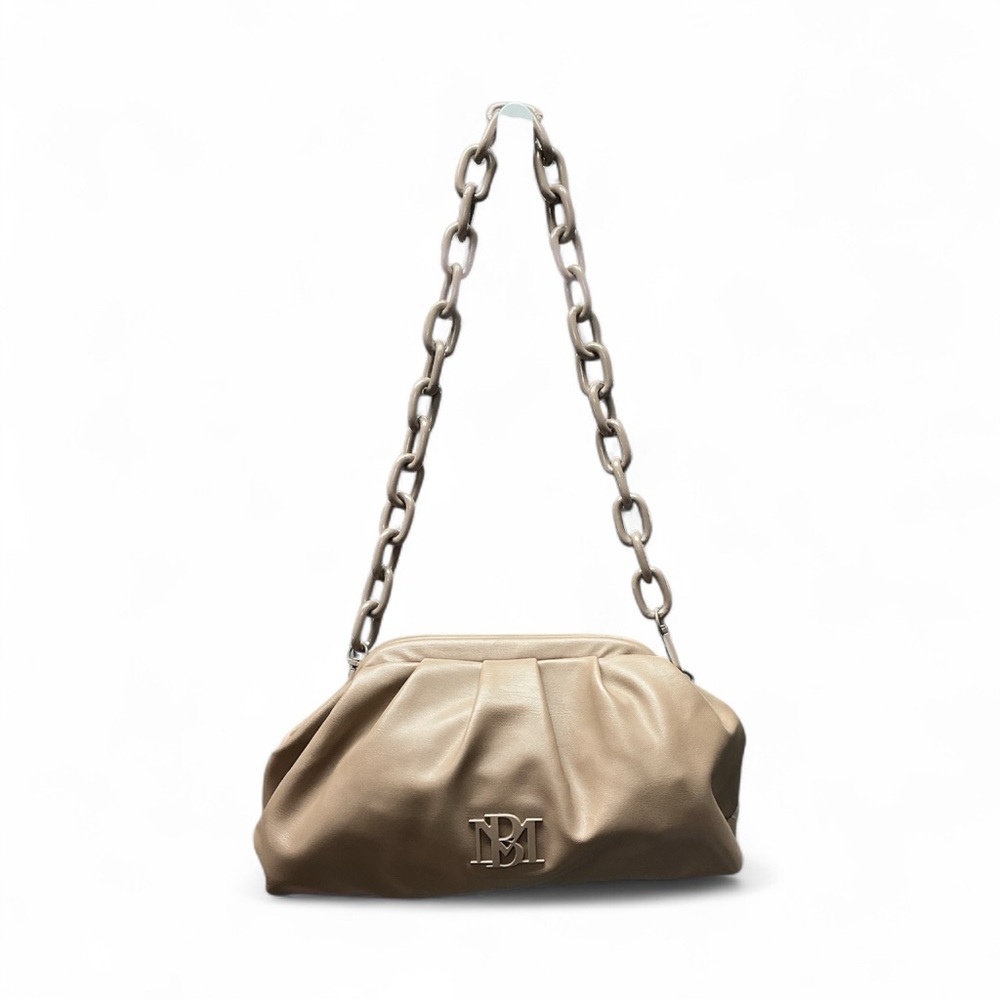 Badgley Mischka- EC - Chic Taupe Brown Chain Shoulder Bag / Clutch